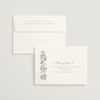 This is a lavender foil stamped wedding invitations with foil pressed by Olivia Raufman called climbing florals printing on signature in standard
