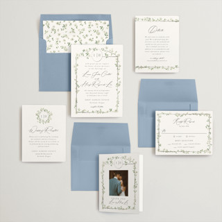 This is a chiffon foil stamped wedding invitations with foil pressed by Everett Paper Goods called portico printing on signature in standard