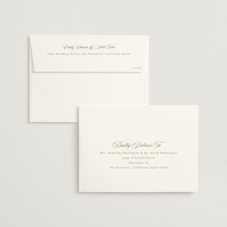 This is a brass foil stamped wedding invitations with foil pressed by Kristie Kern called aperol printing on signature in standard