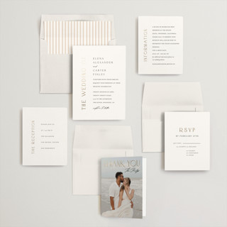 This is a cotton foil stamped wedding invitations with foil pressed by Angela Thompson called gilded edge printing on signature in standard