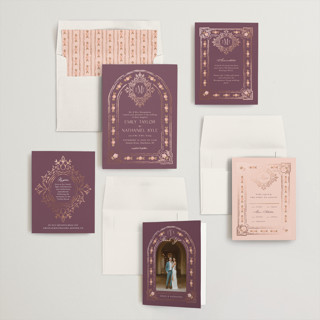 This is a grape foil stamped wedding invitations with foil pressed by Claudia Orengo called princess printing on signature in standard