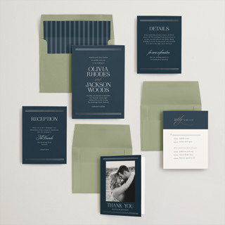 This is a midnight foil stamped wedding invitations with foil pressed by Jessica Williams called fineline printing on signature in standard