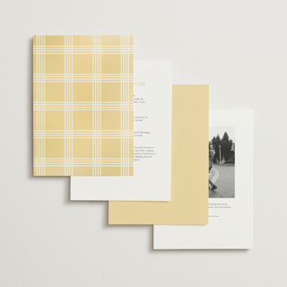 This is a island citrus foil stamped wedding invitations with foil pressed by Grae called salt and ivory printing on signature in standard