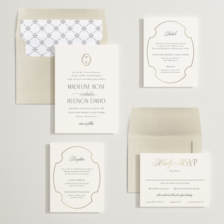 This is a black tie foil stamped wedding invitations with foil pressed by Ashlee Townsend called monatuk printing on signature in standard