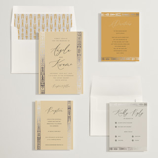 This is a savanna foil stamped wedding invitations with foil pressed by David Michuki called cultured element printing on signature in standard