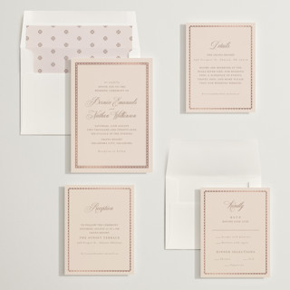 This is a peony foil stamped wedding invitations with foil pressed by Deynaaz Daraei called ahlum printing on signature in standard