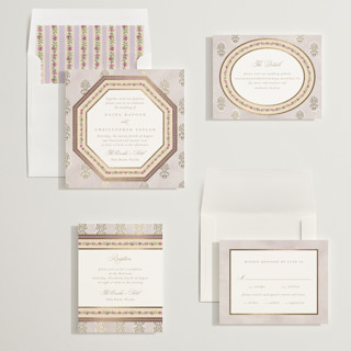 This is a anar foil stamped wedding invitations with foil pressed by Creo Study called amalgamation printing on signature in standard