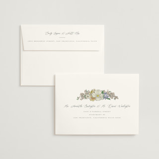 This is a twilight foil stamped wedding invitations with foil pressed by Leah Bisch called in the garden printing on signature in standard