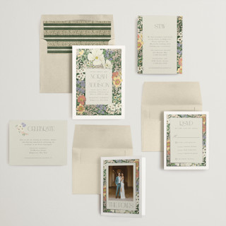 This is a twilight foil stamped wedding invitations with foil pressed by Leah Bisch called in the garden printing on signature in standard