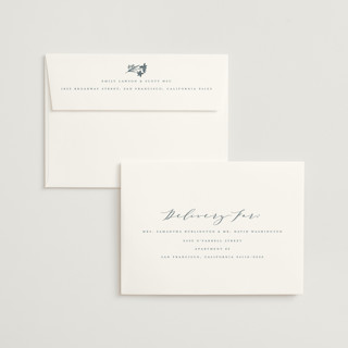 This is a titanium foil stamped wedding invitations with foil pressed by Leah Bisch called floral border printing on signature in standard