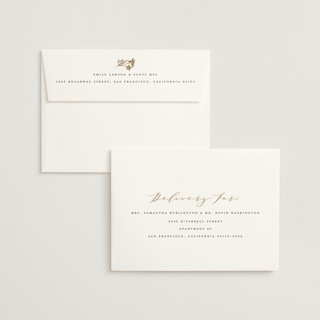 This is a pearl foil stamped wedding invitations with foil pressed by Leah Bisch called floral border printing on signature in standard