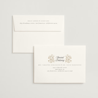This is a ivory foil stamped wedding invitations with foil pressed by Ana de Sousa called regency grace printing on signature in standard