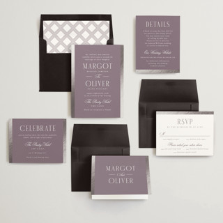 This is a vineyard foil stamped wedding invitations with foil pressed by Kristie Kern called the ritz printing on signature in standard