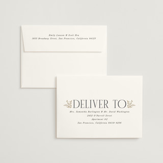 This is a snow foil stamped wedding invitations with foil pressed by Laura Hankins called enchanted printing on signature in standard