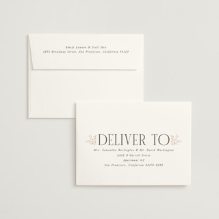 This is a blush foil stamped wedding invitations with foil pressed by Laura Hankins called enchanted printing on signature in standard