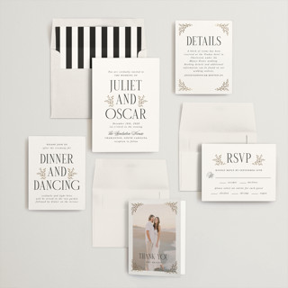 This is a snow foil stamped wedding invitations with foil pressed by Laura Hankins called enchanted printing on signature in standard