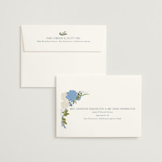 This is a marine foil stamped wedding invitations with foil pressed by Susan Moyal called garden whisper printing on signature in standard