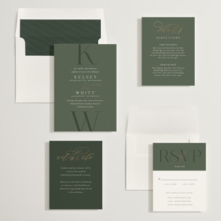 This is a ivy foil stamped wedding invitations with foil pressed by Jessica Williams called over monogram printing on signature in standard