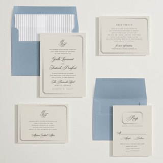 This is a stone foil stamped wedding invitations with foil pressed by chocomocacino called othellolagkage printing on signature in standard