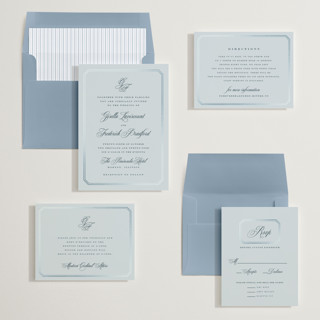 This is a sky foil stamped wedding invitations with foil pressed by chocomocacino called othellolagkage printing on signature in standard