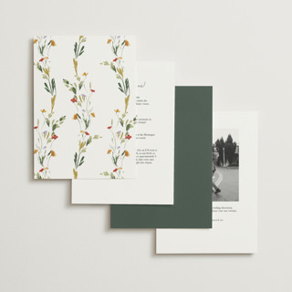 This is a garden green foil stamped wedding invitations with foil pressed by Lucrecia Caporale called coastal bloom printing on signature in standard