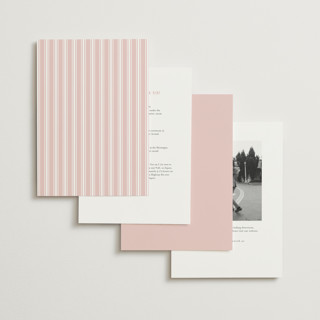 This is a quartz pink foil stamped wedding invitations with foil pressed by Emily Betts called arch frame printing on signature in standard