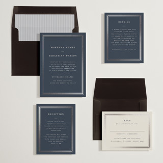 This is a anchor foil stamped wedding invitations with foil pressed by Wildfield Paper Co called hampton printing on signature in standard