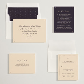This is a ebony foil stamped wedding invitations with foil pressed by Ani Somi called sweet fancy printing on signature in standard
