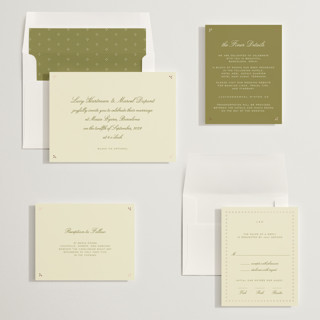 This is a grass foil stamped wedding invitations with foil pressed by Ani Somi called sweet fancy printing on signature in standard