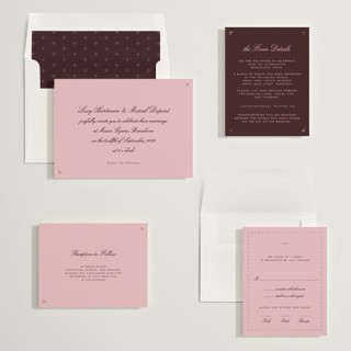 This is a primrose foil stamped wedding invitations with foil pressed by Ani Somi called sweet fancy printing on signature in standard