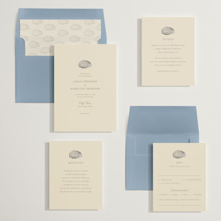 This is a camel foil stamped wedding invitations with foil pressed by Jennifer Lew called cove printing on signature in standard