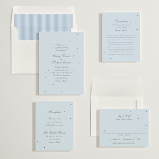 This is a sea foil stamped wedding invitations with foil pressed by Baumbirdy called pearls printing on signature in standard