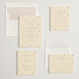 This is a sand foil stamped wedding invitations with foil pressed by Baumbirdy called pearls printing on signature in standard