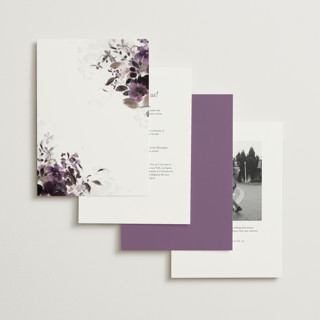 This is a plum foil stamped wedding invitations with foil pressed by Grace Kreinbrink called vintage rose garden printing on signature in standard