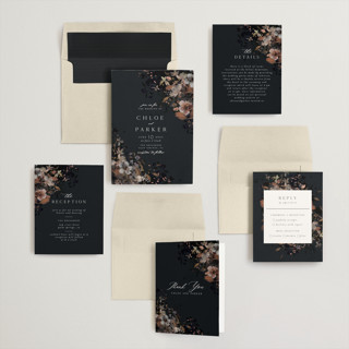 This is a dusty blooms foil stamped wedding invitations with foil pressed by Grace Kreinbrink called vintage rose garden printing on signature in standard