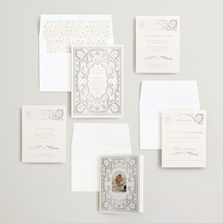 This is a balmoral foil stamped wedding invitations with foil pressed by Claudia Orengo called victorian printing on signature in standard