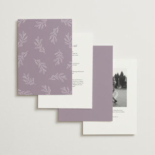 This is a orchid foil stamped wedding invitations with foil pressed by Hooray Creative called and centered printing on signature in standard