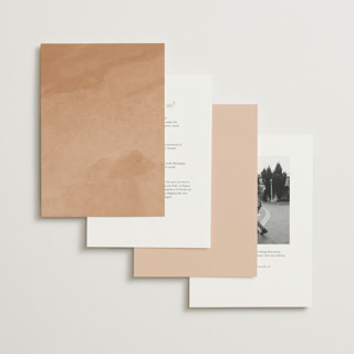 This is a peach foil stamped wedding invitations with foil pressed by Jenna Holcomb called rococo printing on signature in standard