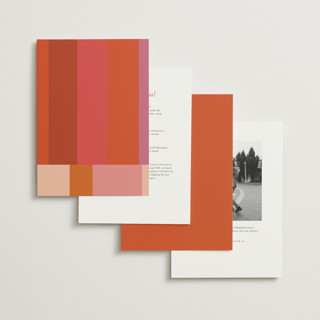 This is a fruit punch foil stamped wedding invitations with foil pressed by Morgan Kendall called patchwork border printing on signature in standard