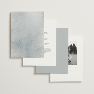 This is a prussian blue foil stamped wedding invitations with foil pressed by Itsy Belle Studio called sweeping vine printing on signature in standard