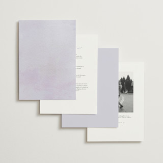 This is a periwinkle foil stamped wedding invitations with foil pressed by Itsy Belle Studio called sweeping vine printing on signature in standard