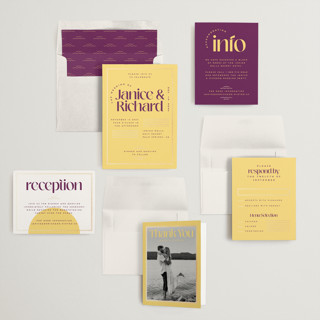 This is a fig foil stamped wedding invitations with foil pressed by Claudia Orengo called news! printing on signature in standard