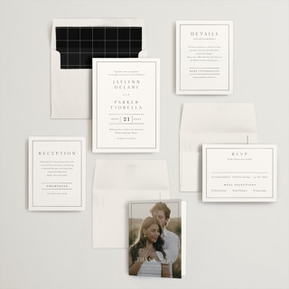 This is a cotton foil stamped wedding invitations with foil pressed by Stacey Meacham called warm affection printing on signature in standard