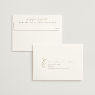 This is a pecan foil stamped wedding invitations with foil pressed by chocomocacino called kouignette printing on signature in standard