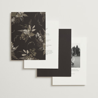 This is a mahogany foil stamped wedding invitations with foil pressed by Leah Bisch called garden printing on signature in standard