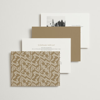 This is a cream foil stamped wedding invitations with foil pressed by Jen Owens called baroque printing on signature in standard