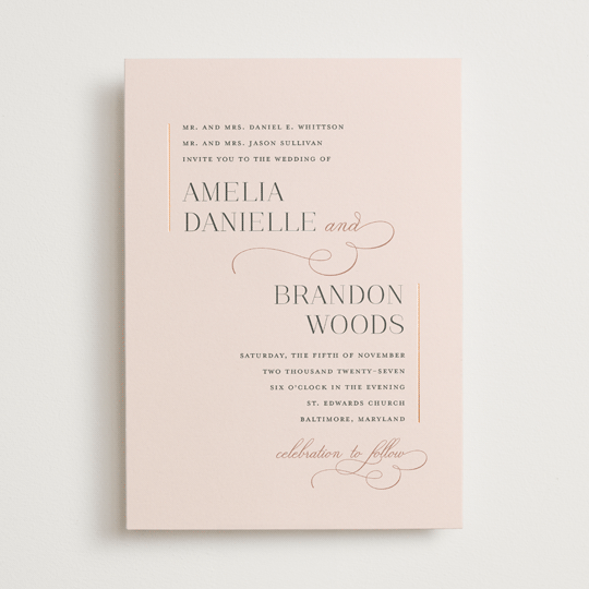 Elegant Flourish FoilPressed Wedding Invitations by Jessica Williams