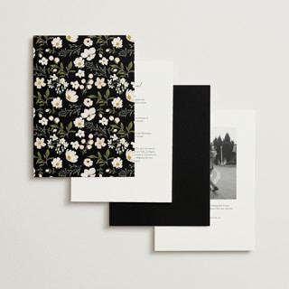 This is a tuxedo foil stamped wedding invitations with foil pressed by Susan Moyal called layered florals printing on signature in standard
