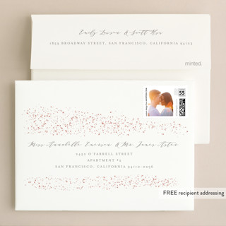 This is a blush foil stamped wedding invitations with foil pressed by Kristie Kern called sparkling champagne printing on signature in standard