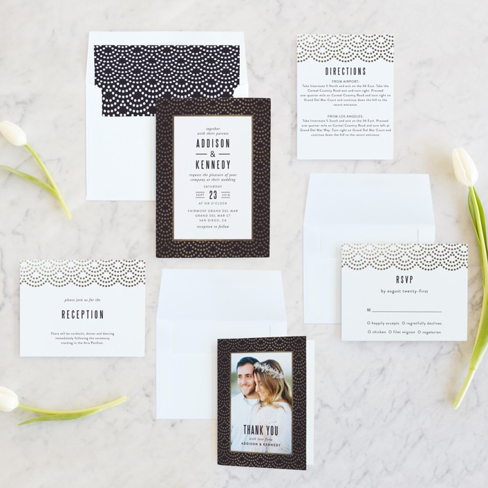 Shimmer Foil Pressed Wedding Invitations By Kampai Designs Minted Invitation Suite